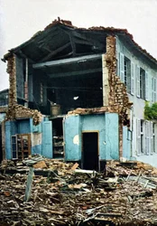 Una casa gravemente danneggiata, Verdun, 1916